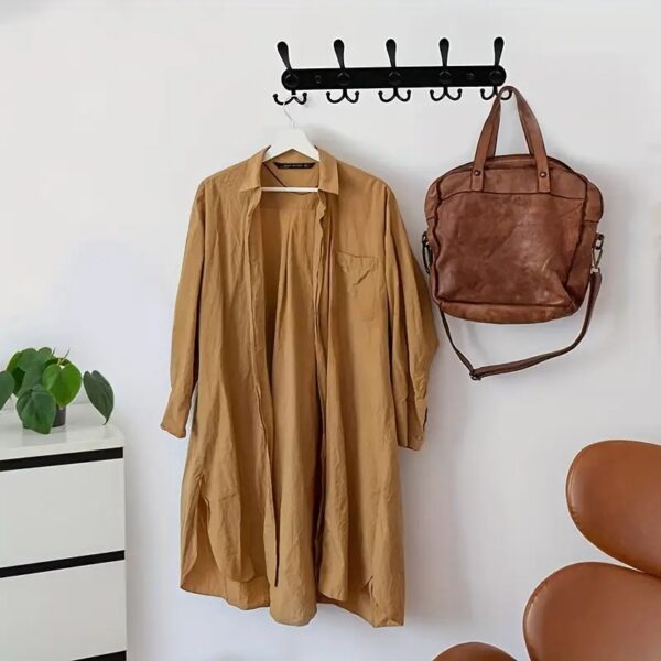 1x Coat Rack Wall Mounted 5 Hooks Heavy Duty Coat Hook Hanger Stainless Steel - Image 8