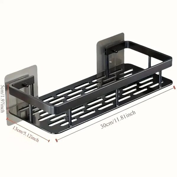 Wall-Mounted Shower Caddy, Large Capacity, No-Drill Installation, Floating Shelf for Bathroom and Kitchen - Image 2