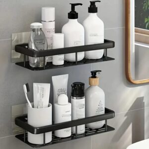 Wall-Mounted Shower Caddy, Large Capacity, No-Drill Installation, Floating Shelf for Bathroom and Kitchen