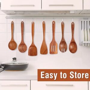 9pcs, Cooking Utensils Set, Kitchen Cooking Tools, Premium Wooden Kitchenware