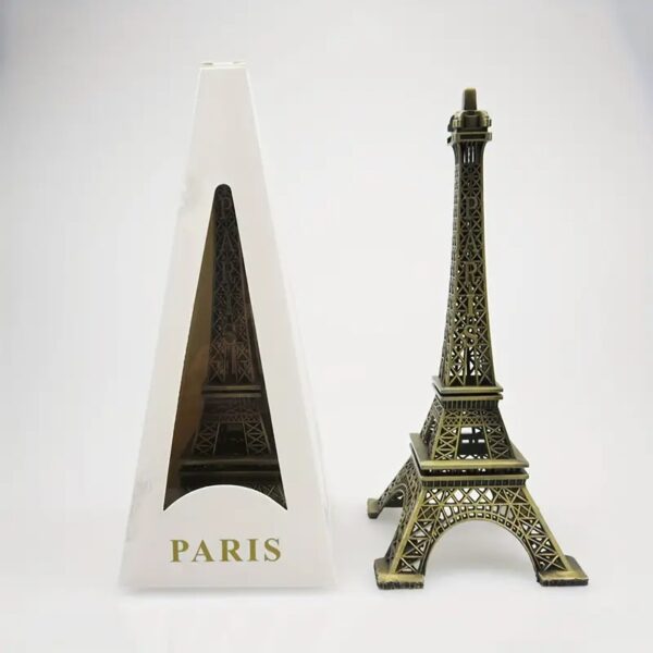 1pc Antique Bronze Paris Eiffel Tower Model, Modern Cast Iron Metal Craft