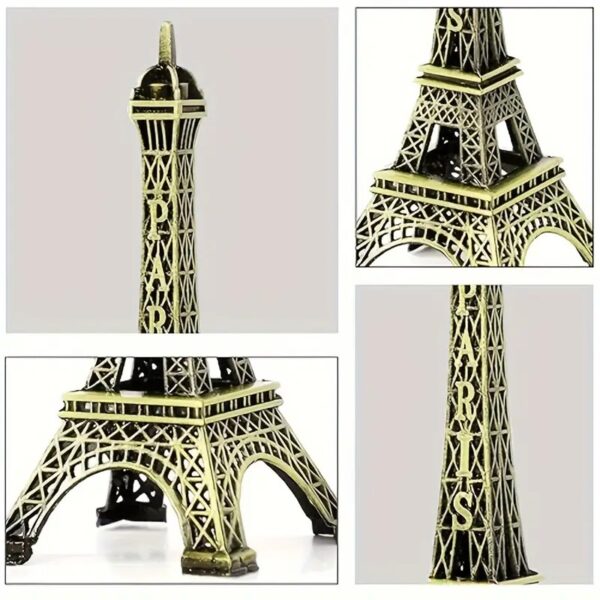 1pc Antique Bronze Paris Eiffel Tower Model, Modern Cast Iron Metal Craft - Image 6