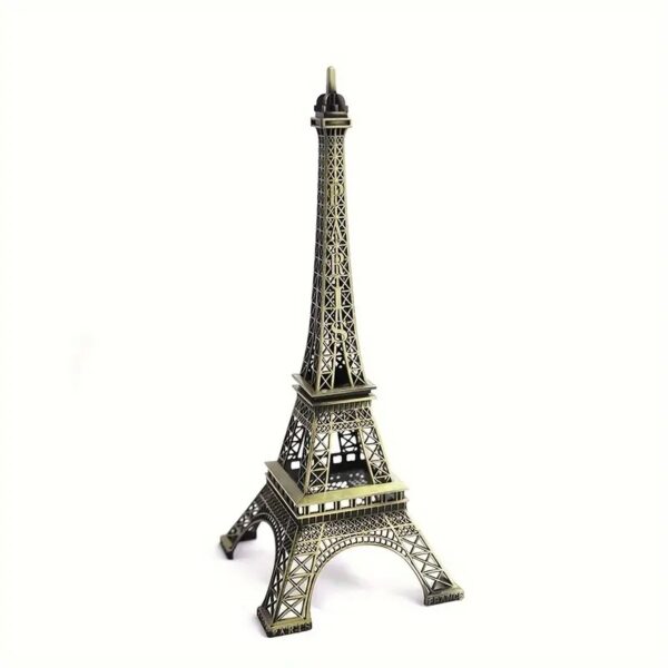 1pc Antique Bronze Paris Eiffel Tower Model, Modern Cast Iron Metal Craft - Image 7