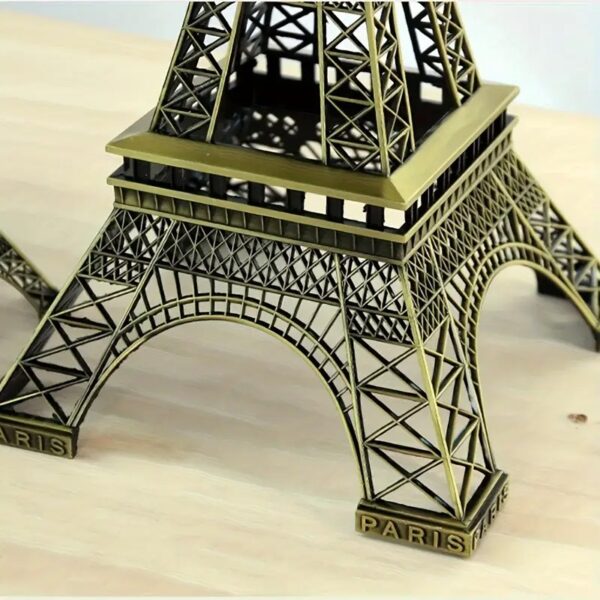 1pc Antique Bronze Paris Eiffel Tower Model, Modern Cast Iron Metal Craft - Image 8